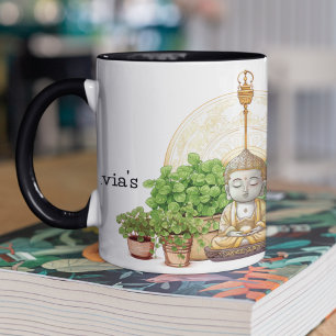Mug Joyeux Plantes de Bouddha   Scène du jardin