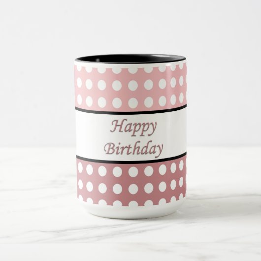 Mug Joyeux point Polka d'anniversaire (Centre)