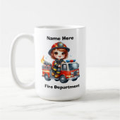 Mug Joyeux pompier conduit camion rouge (Gauche)