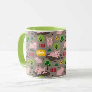 Mug Joyeux Porcelets Dans La Boue