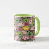 Mug Joyeux Porcelets Dans La Boue (Devant droit)
