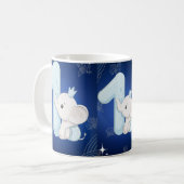 Mug Joyeux Premier Anniversaire de l'Éléphant Bébé Mig (Devant gauche)
