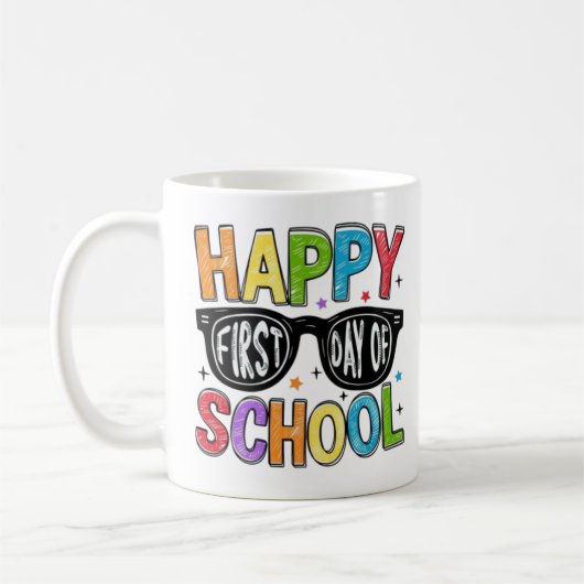 Mug 🌈 📚 Joyeux premier jour de l'école (Gauche)