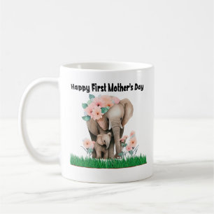 Mug joyeux premier jour de mère mignon éléphant