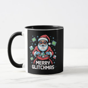 Mug Joyeux programmeur de codage Glitchmas Père Noël N