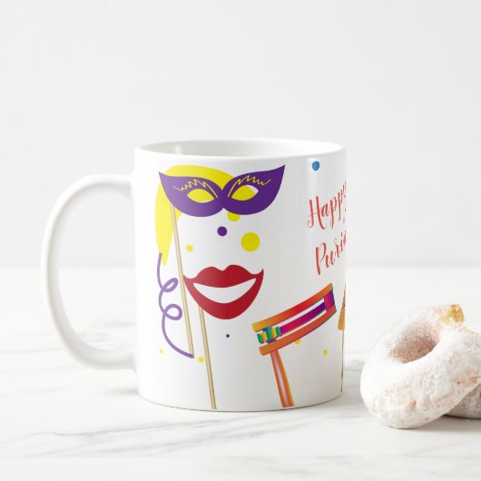 Mug Joyeux Purim Festival Fête des enfants (Avec donut)