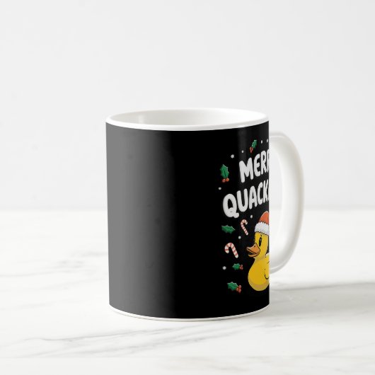 Mug Joyeux Quackmas Canard en caoutchouc Noël (Devant droit)