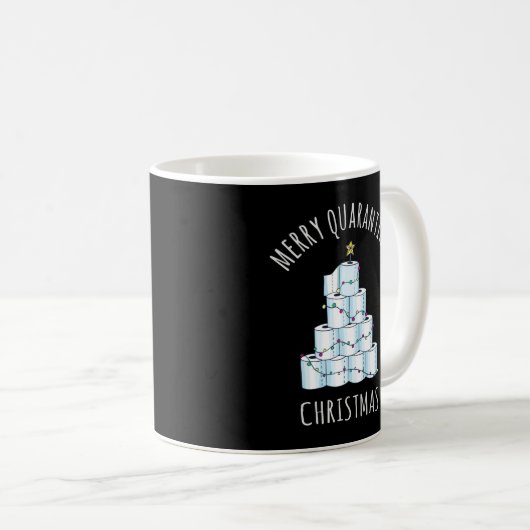 Mug Joyeux Quarantaine Arbre de Noël Papier toilette (Devant droit)