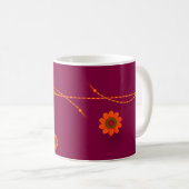 Mug Joyeux Raksha Bandhan, orange, magenta (Devant droit)