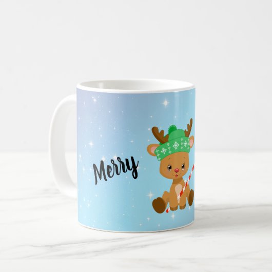 Mug Joyeux Reindeer Prancer Noël (Devant gauche)