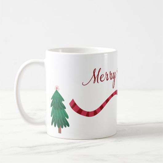 Mug Joyeux rennes de Noël Long Écharpe (Gauche)