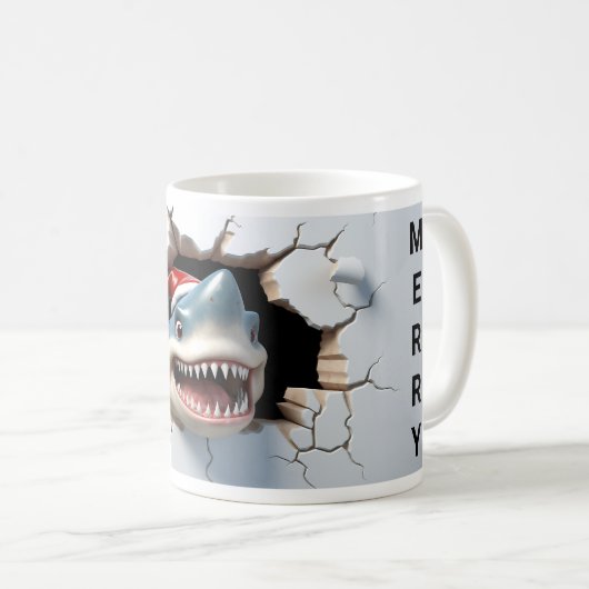 Mug Joyeux requins marrants noël (Devant droit)