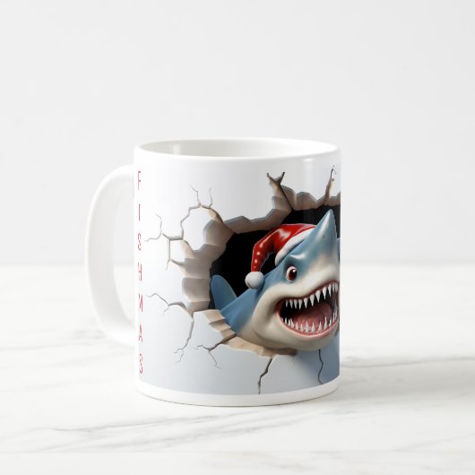 Mug Joyeux requins marrants noël (Devant gauche)