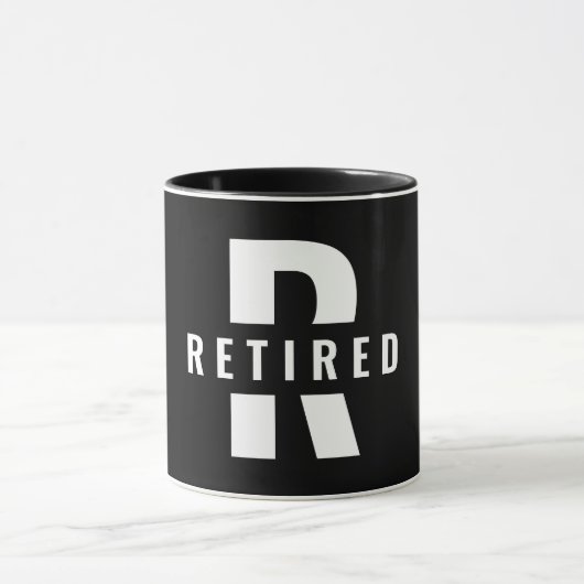 Mug Joyeux Retraite Monogramme Retraité initial (Centre)