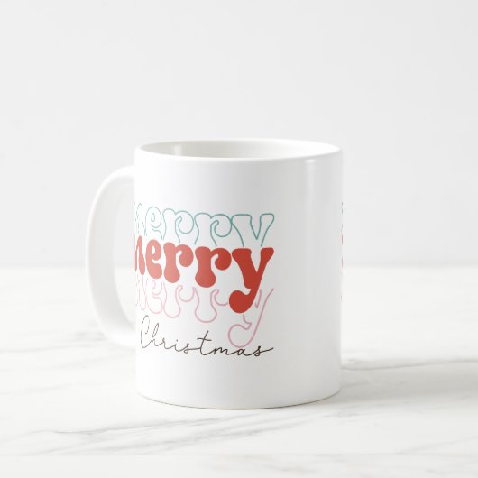 Mug Joyeux rétro de Noël (Devant gauche)