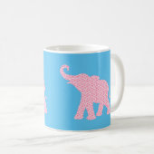 Mug Joyeux rose Elephant-Art Motif moderne (Devant droit)