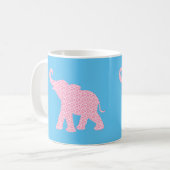 Mug Joyeux rose Elephant-Art Motif moderne (Devant gauche)