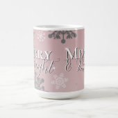Mug Joyeux rose et flèches de neige brillantes Noël (Centre)