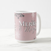 Mug Joyeux rose et flèches de neige brillantes Noël (Devant droit)