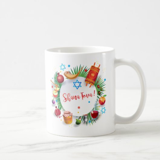 Mug Joyeux Rosh Hashanah Juif Nouvel An Miel & Pomme (Droite)