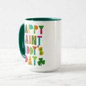 Mug Joyeux Saint Paddy's Day brillant et moderne (Devant gauche)