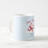 Mug Joyeux Santa, Noël bleu clair (Devant gauche)