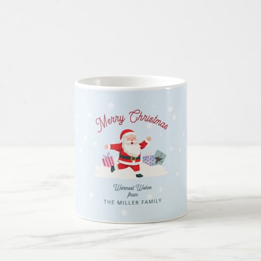 Mug Joyeux Santa, Noël bleu clair (Centre)