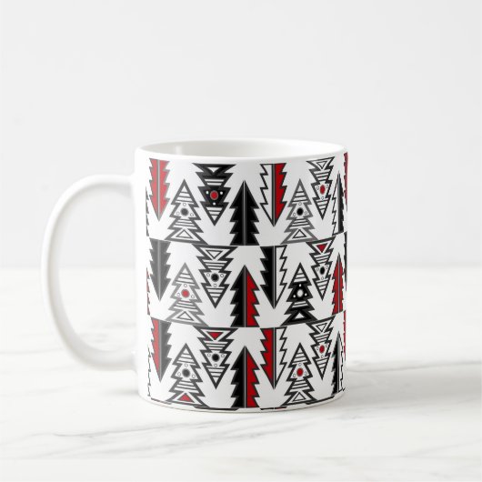 Mug Joyeux sapin de Noël abstrait géométrique moderne (Gauche)