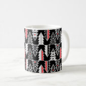 Mug Joyeux sapin de Noël abstrait géométrique moderne (Devant droit)