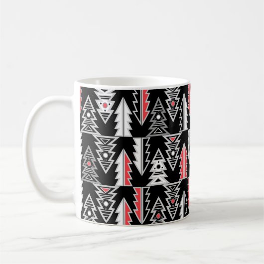 Mug Joyeux sapin de Noël abstrait géométrique moderne (Gauche)