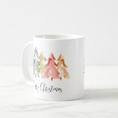Mug Joyeux sapin de Noël Aquarelles vacances (Devant gauche)