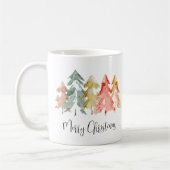 Mug Joyeux sapin de Noël Aquarelles vacances (Gauche)