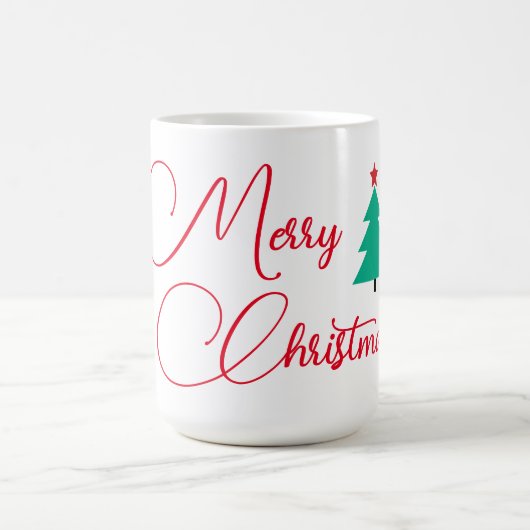 Mug Joyeux sapin de Noël et calligraphie (Centre)