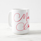 Mug Joyeux sapin de Noël et calligraphie (Devant gauche)