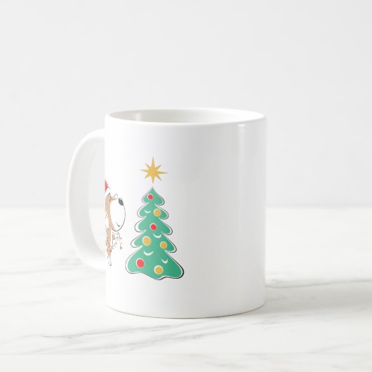 Mug Joyeux sapin de Noël mignon Chien Chien Chien Sant (Devant gauche)
