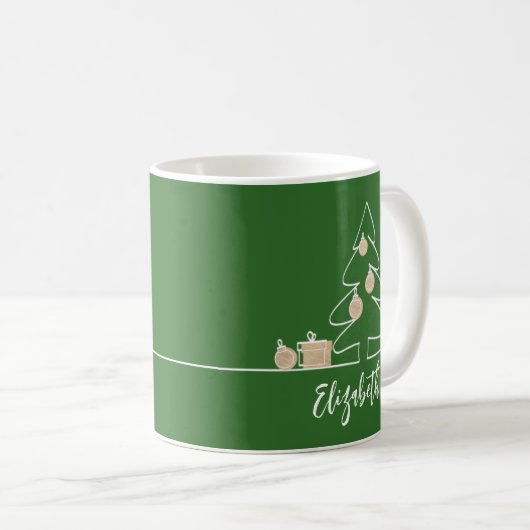 Mug Joyeux sapin de Noël vert (Devant droit)
