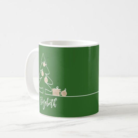 Mug Joyeux sapin de Noël vert (Devant gauche)