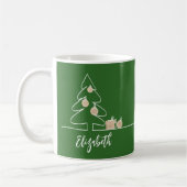 Mug Joyeux sapin de Noël vert (Gauche)