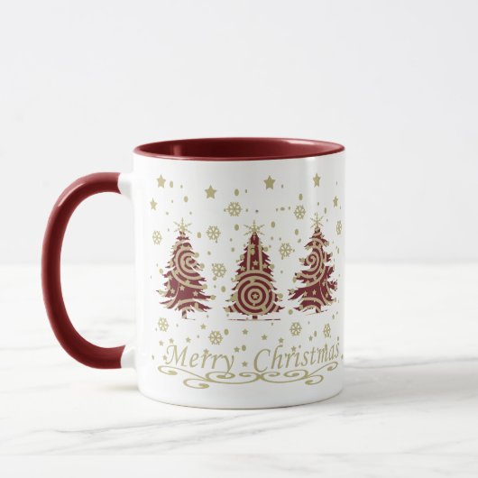 Mug Joyeux sapins de Noël modernes (Gauche)