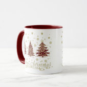 Mug Joyeux sapins de Noël modernes (Devant gauche)