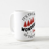 Mug Joyeux sapins rouges de Noël (Devant gauche)