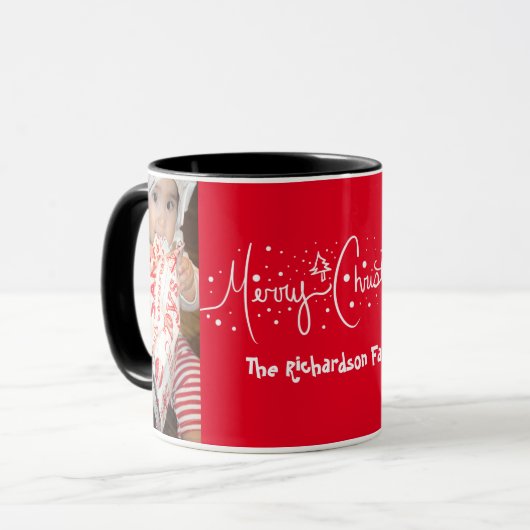 Mug Joyeux script de Noël à la main (Devant gauche)