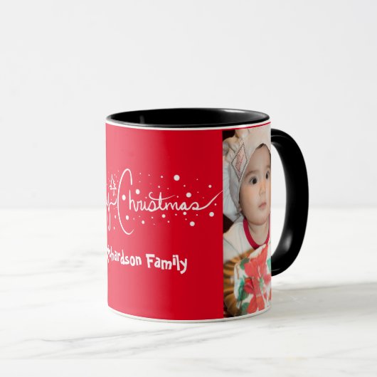 Mug Joyeux script de Noël à la main (Devant droit)