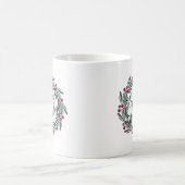 Mug Joyeux Script de vacances blanc Wreath Joli (Centre)