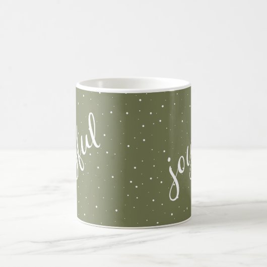 Mug Joyeux Script Flocon de neige Olive Green Holiday (Centre)