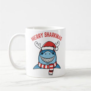 Mug Joyeux Sharkmas Drôle de Noël Shark