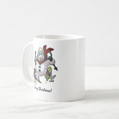 Mug Joyeux Ski Snowman Wooly Casquette Cartoon de Noël (Devant gauche)