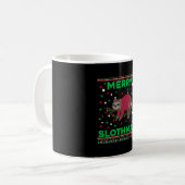 Mug Joyeux Slothmas drôle Sloth Laid Noël laid (Devant gauche)