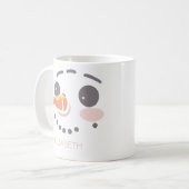 Mug Joyeux Snowman visage cadeau personnalisé (Devant gauche)