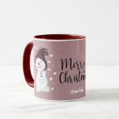 Mug Joyeux Snowmen Pink Noël (Devant gauche)